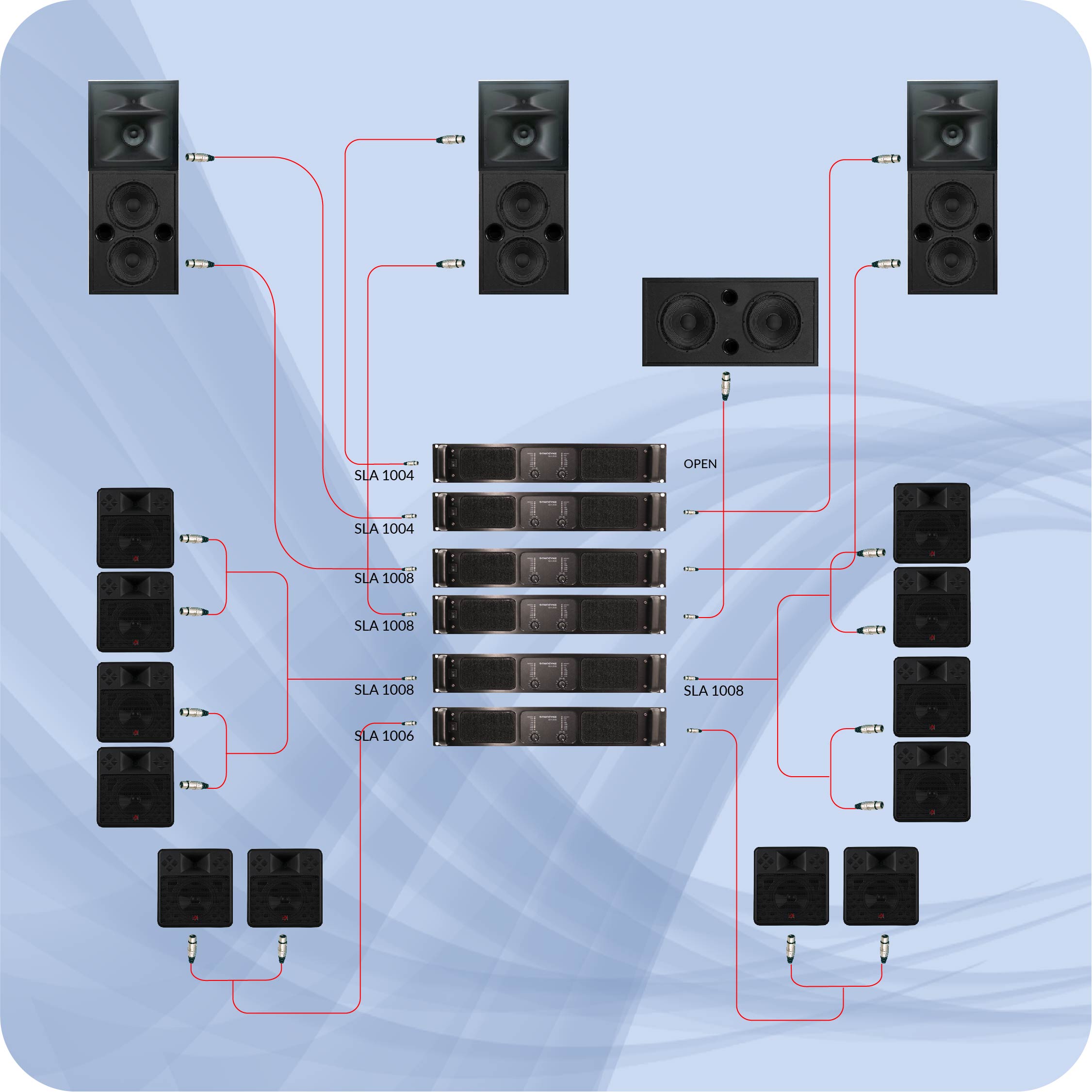 Solution with 3 way main speakers